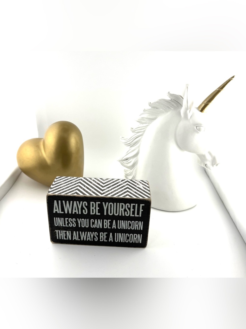 Always Be Yourself Unicorn Decorative Sign - White & Black